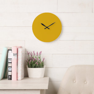 Reloj Redondo Grande Amarillo Mostaza