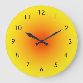Reloj Redondo Grande Amarillo Naranja Gradiente Sunny Ombre