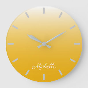 Reloj Redondo Grande Amarillo personalizado del ombre de la pendiente