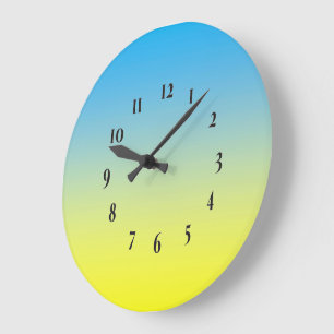 Reloj Redondo Grande Amarillo y azul dos tonos