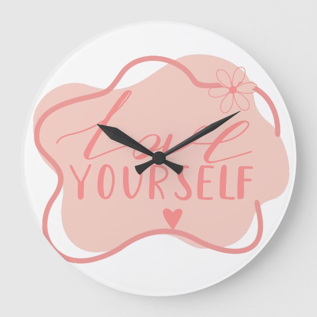 Reloj Redondo Grande Ámate a ti mismo  (Anverso)