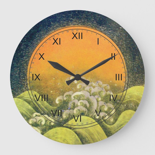 Reloj Redondo Grande AMATERASU, DIOSA DEL SOL amarillo verde negro (Anverso)