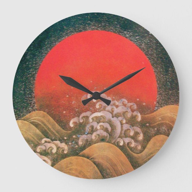 Reloj Redondo Grande AMATERASU ,SUN GODDESS negro marrón rojo (Anverso)