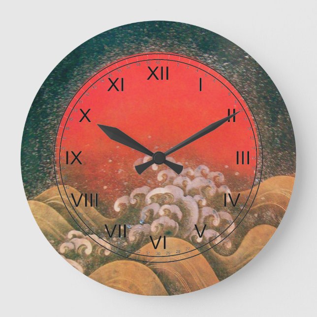 Reloj Redondo Grande AMATERASU ,SUN GODDESS negro marrón rojo (Anverso)