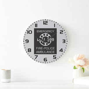 Reloj Redondo Grande Ambulancia de la policía contra incendios de Rótul