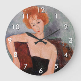 Reloj Redondo Grande Amedeo Modigliani - Vestido nocturno Chica pelirro
