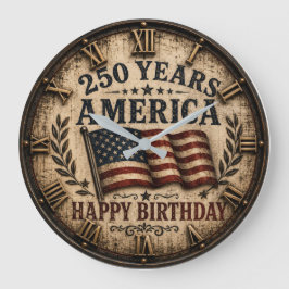 Reloj Redondo Grande America 250 Years Happy Birthday