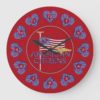 Reloj Redondo Grande American Citizens Round Wall Clock RED