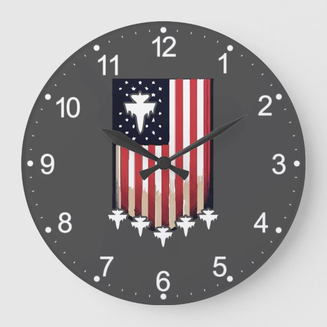 Reloj Redondo Grande American Flag 4th of July-65079 (Anverso)