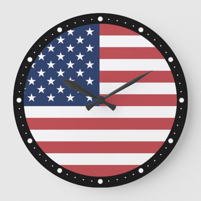 Reloj Redondo Grande American Flag Pride Design-76353 (Anverso)