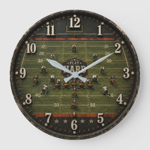 Reloj Redondo Grande American Football Field Game Room Coach Gift