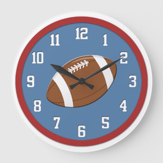 Reloj Redondo Grande American Football Wall Clock (Anverso)