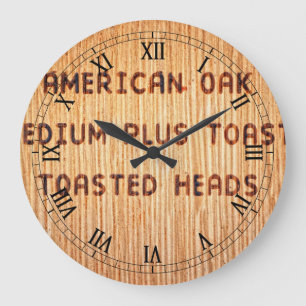 Reloj Redondo Grande American Oak Wine Barrel Stamp