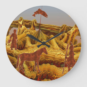 Reloj Redondo Grande Americanos nativos de Oro