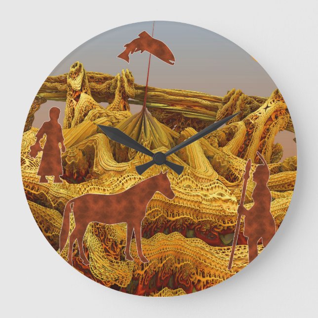 Reloj Redondo Grande Americanos nativos de Oro (Anverso)