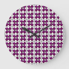 Reloj Redondo Grande Amethyst Diamond Art, Purple