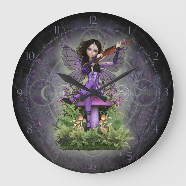Reloj Redondo Grande Amethyst Fairy (Anverso)