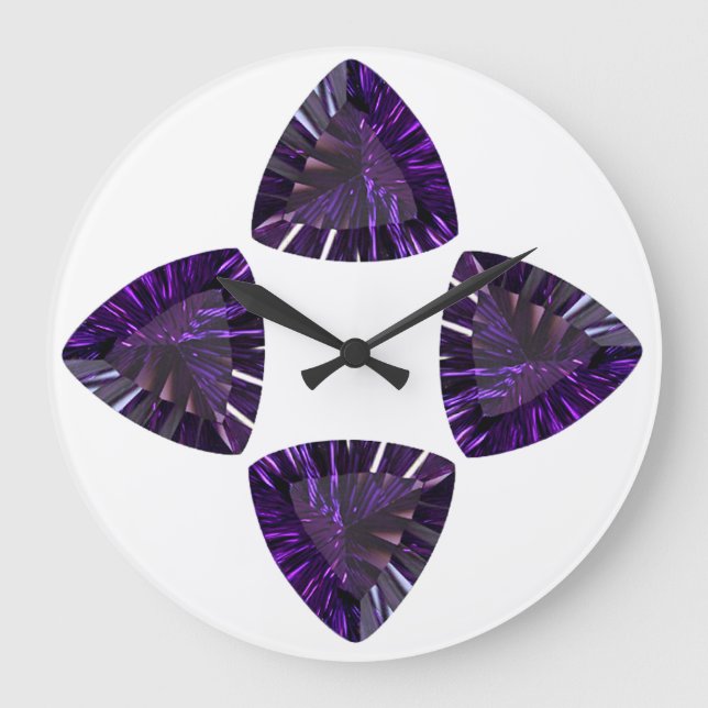 Reloj Redondo Grande Amethyst Febrero Birthstone Purple Large Clock (Anverso)