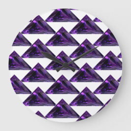 Reloj Redondo Grande Amethyst, Febrero Birthstone Purple Large Clock