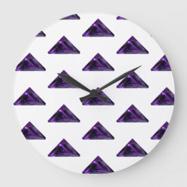 Reloj Redondo Grande Amethyst, Febrero Birthstone Purple Large Clock