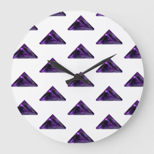 Reloj Redondo Grande Amethyst, Febrero Birthstone Purple Large Clock