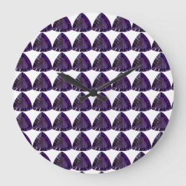 Reloj Redondo Grande Amethyst Gemstone, Febrero Birthstone, Púrpura