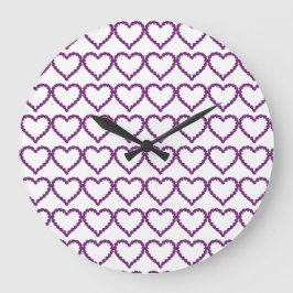 Reloj Redondo Grande Amethyst Gemstone Heart Purple