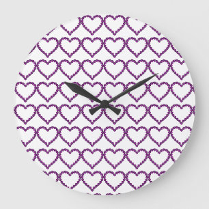 Reloj Redondo Grande Amethyst Gemstone Heart Purple