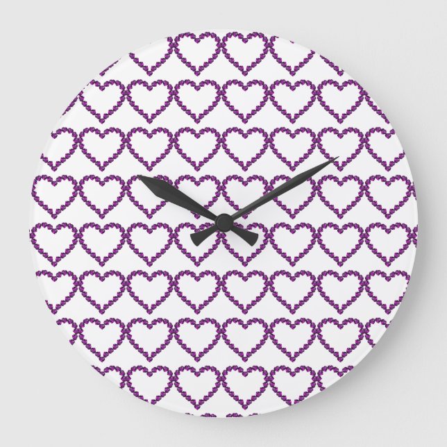Reloj Redondo Grande Amethyst Gemstone Heart Purple (Anverso)