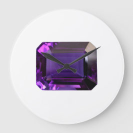 Reloj Redondo Grande Amethyst Gemstone of February Purple