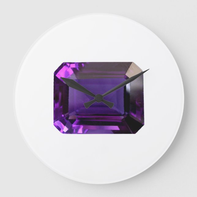 Reloj Redondo Grande Amethyst Gemstone of February Purple (Anverso)