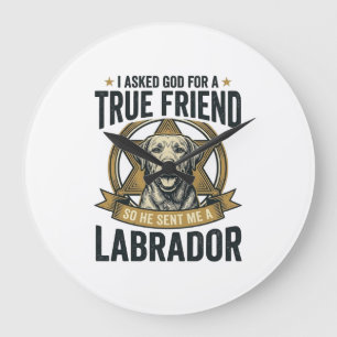 Reloj Redondo Grande Amigo Verdadero Labrador Diseño Vintage Amante de 