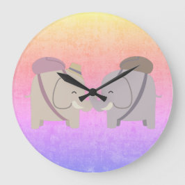 Reloj Redondo Grande amigos elefantes