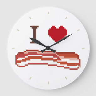Reloj Redondo Grande Amo a Bacon