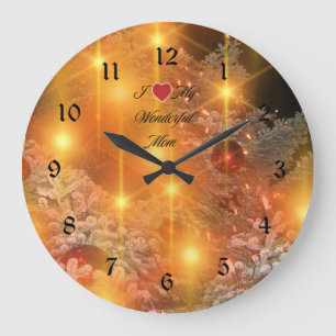 Reloj Redondo Grande Amo A Mamá, Navidades Dorados,