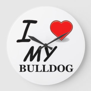 Reloj Redondo Grande Amo a mi Bulldog