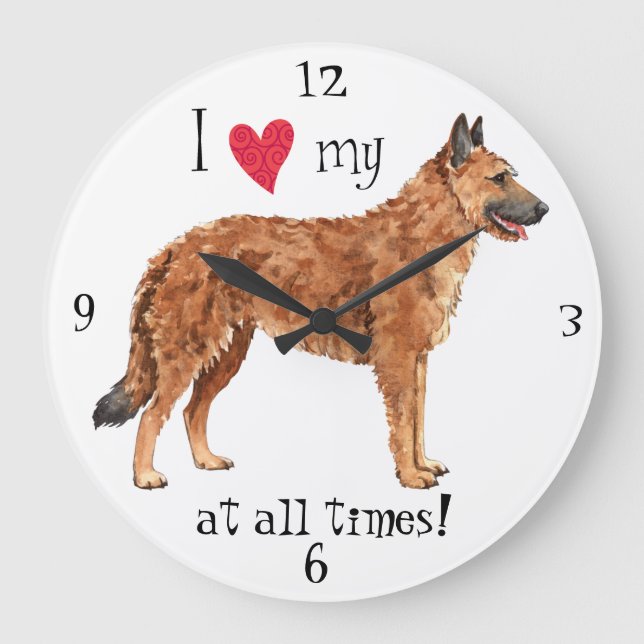 Reloj Redondo Grande Amo a mi Laekenois belga (Anverso)