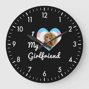 Reloj Redondo Grande Amo a mi novia Personalizado del Orgullo Gay LGBT