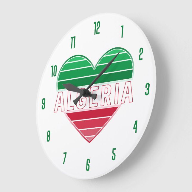 Reloj Redondo Grande Amo Argelia, el corazón argelino (Ángulo)