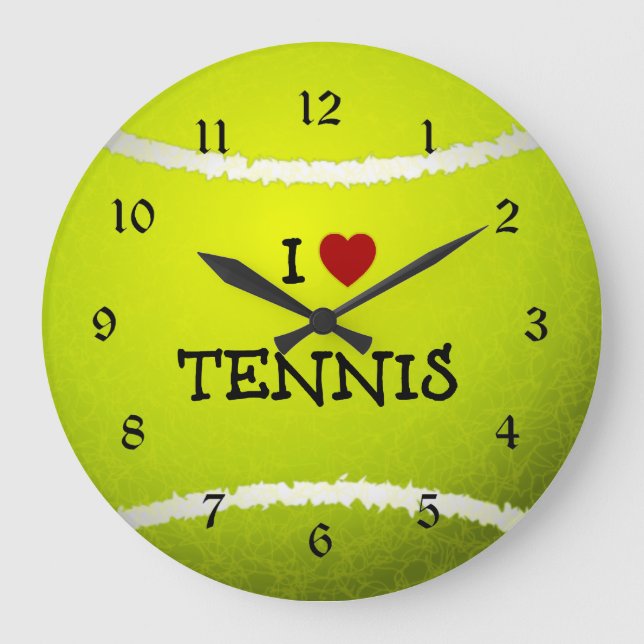 Reloj Redondo Grande Amo el tenis - Pelota de tenis (Anverso)