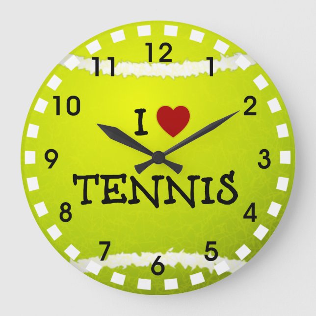 Reloj Redondo Grande Amo el tenis - Pelota de tenis (Anverso)