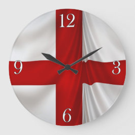 Reloj Redondo Grande Amo la bandera de Inglaterra de San Jorge Patrióti