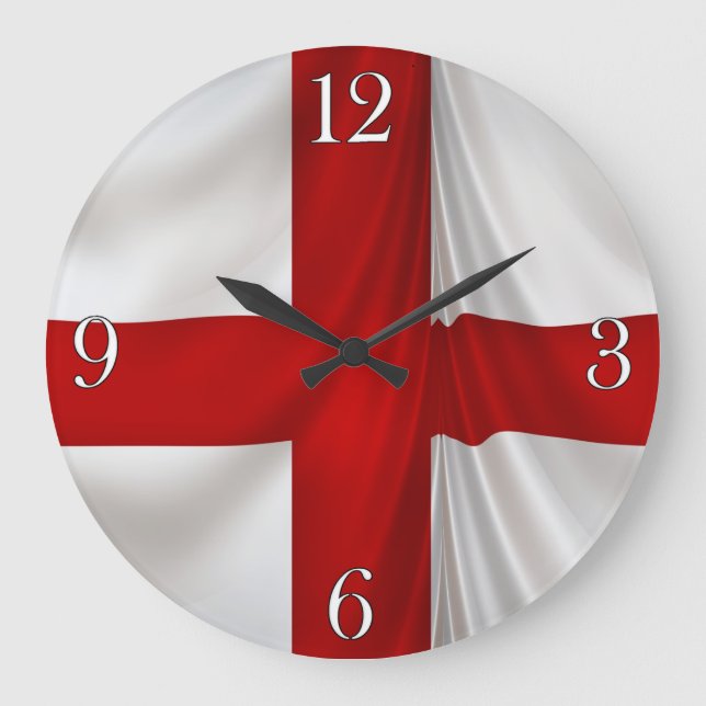 Reloj Redondo Grande Amo la bandera de Inglaterra de San Jorge Patrióti (Anverso)