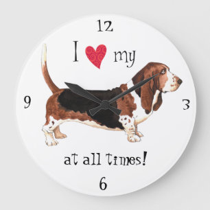 Reloj Redondo Grande Amo mi Basset Hound