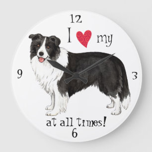 Reloj Redondo Grande Amo mi border collie