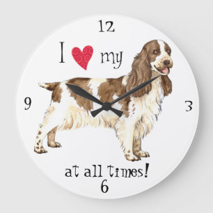 Reloj Redondo Grande Amo mi Cocker Español Inglés