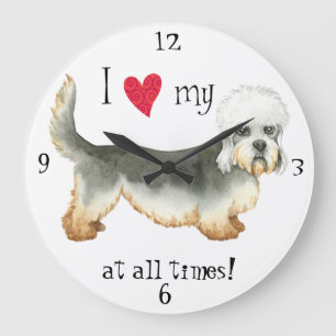 Reloj Redondo Grande Amo mi Dandie Dinmont Terrier