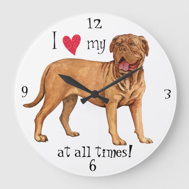 Reloj Redondo Grande Amo mi Dogue de Burdeos (Anverso)