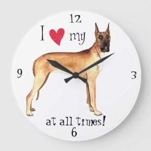 Reloj Redondo Grande Amo mi great dane