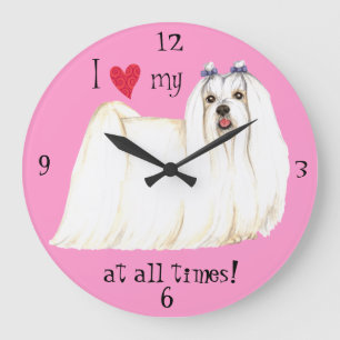 Reloj Redondo Grande Amo mi maltés